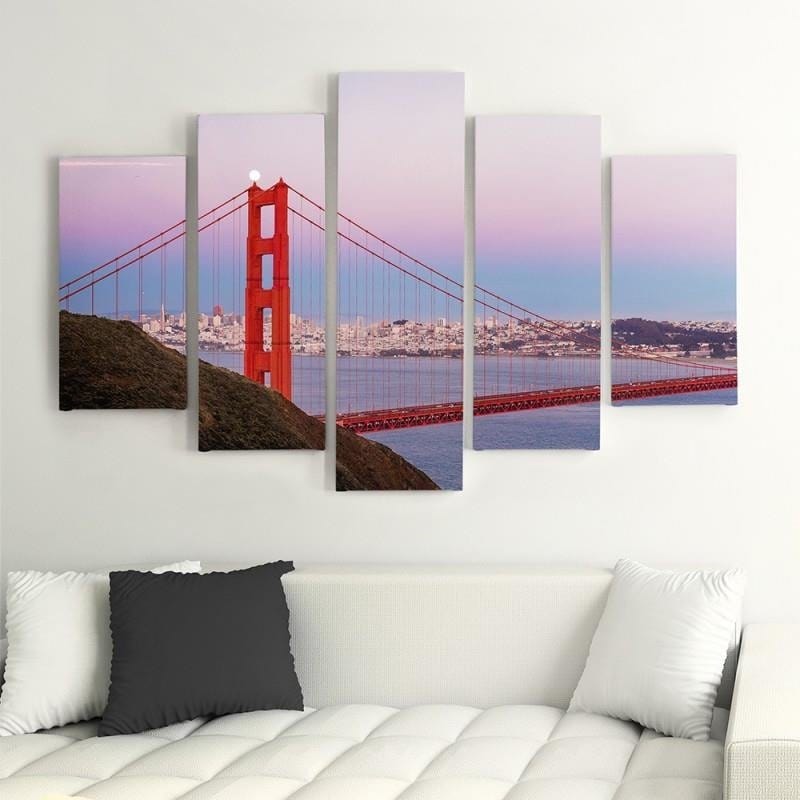 Kanva no 5 daļām - Type A, Golden Gate Bridge 3  Home Trends DECO
