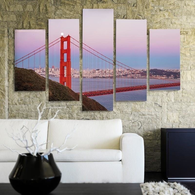 Kanva no 5 daļām - Type A, Golden Gate Bridge 3  Home Trends DECO