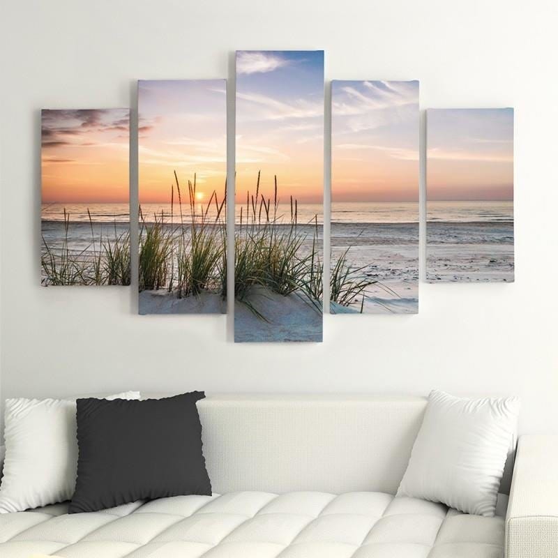 Kanva no 5 daļām - Type A, Grass On The Beach Home Trends DECO