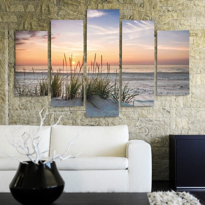 Kanva no 5 daļām - Type A, Grass On The Beach Home Trends DECO