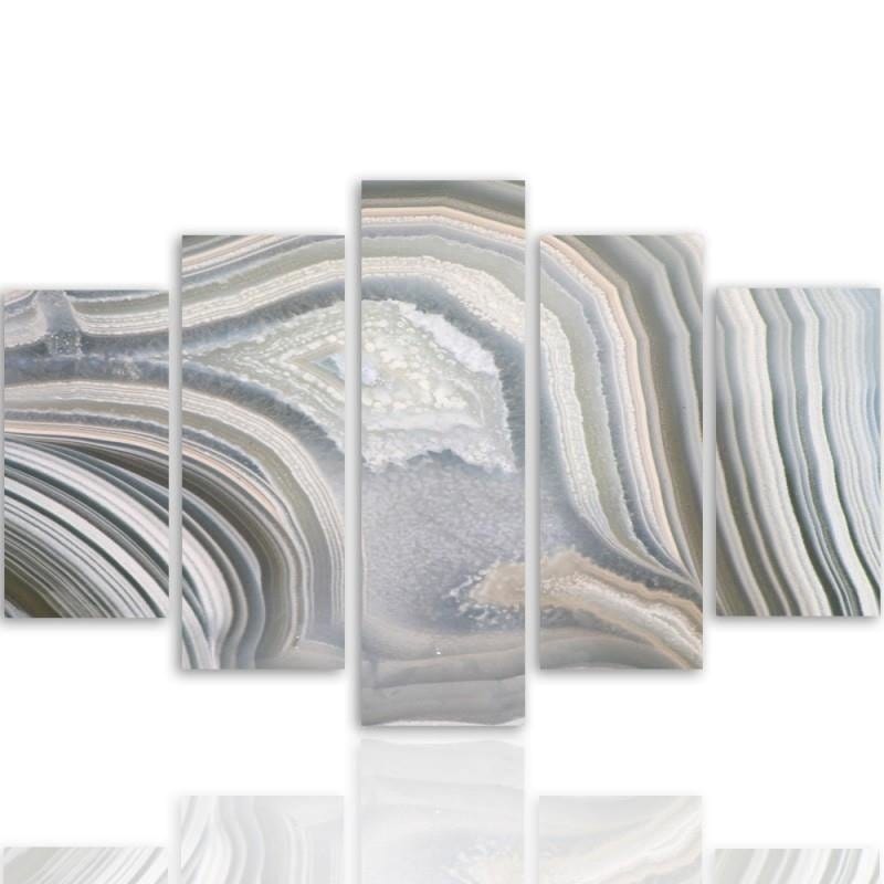 Kanva no 5 daļām - Type A, Gray Abstraction Home Trends DECO