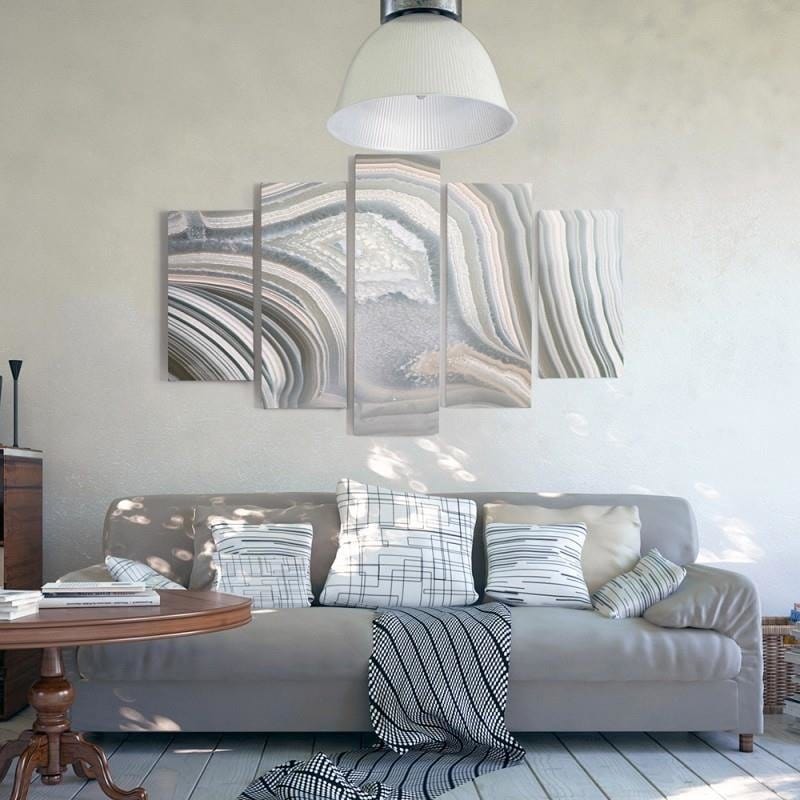 Kanva no 5 daļām - Type A, Gray Abstraction  Home Trends DECO