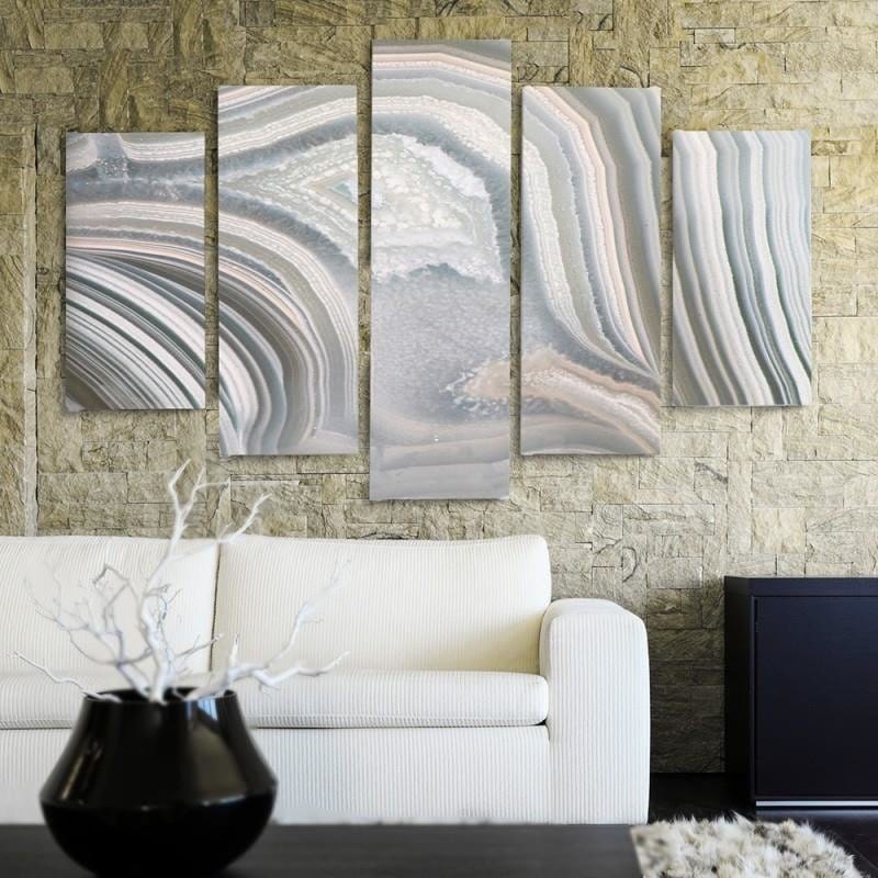 Kanva no 5 daļām - Type A, Gray Abstraction  Home Trends DECO