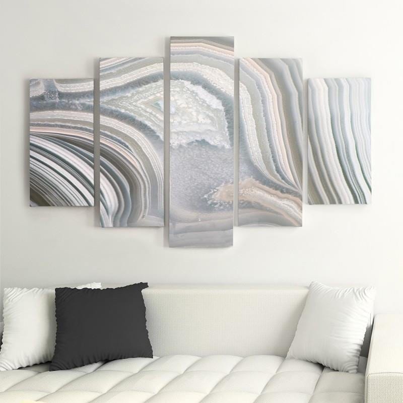 Kanva no 5 daļām - Type A, Gray Abstraction  Home Trends DECO