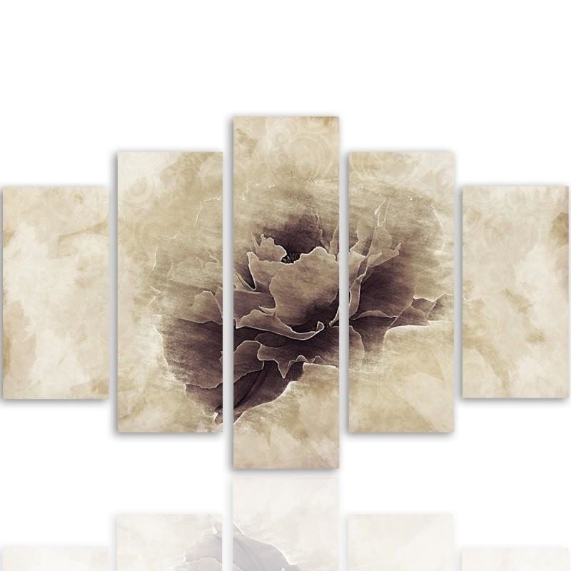 Kanva no 5 daļām - Type A, Gray Flower Home Trends DECO