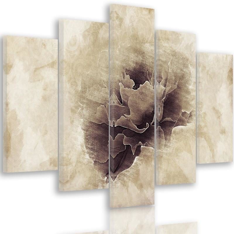 Kanva no 5 daļām - Type A, Gray Flower Home Trends DECO