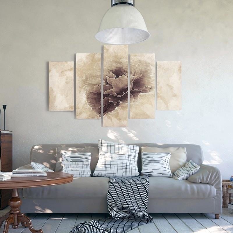 Kanva no 5 daļām - Type A, Gray Flower Home Trends DECO