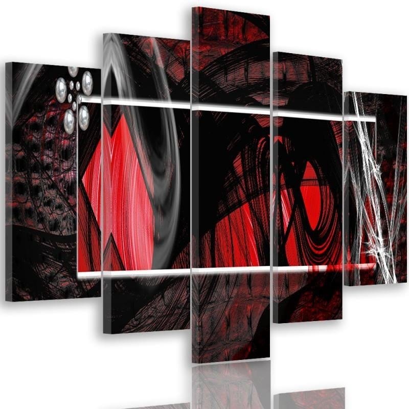 Kanva no 5 daļām - Type A, Interior - Red Abstraction Home Trends DECO