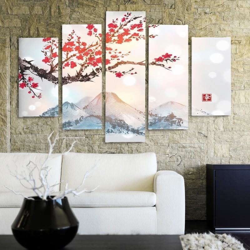 Kanva no 5 daļām - Type A, Japan Landscape 4 Home Trends DECO