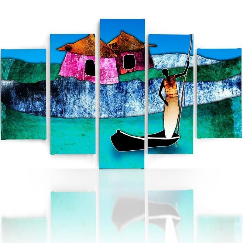 Kanva no 5 daļām - Type A, Lady On The Boat Home Trends DECO