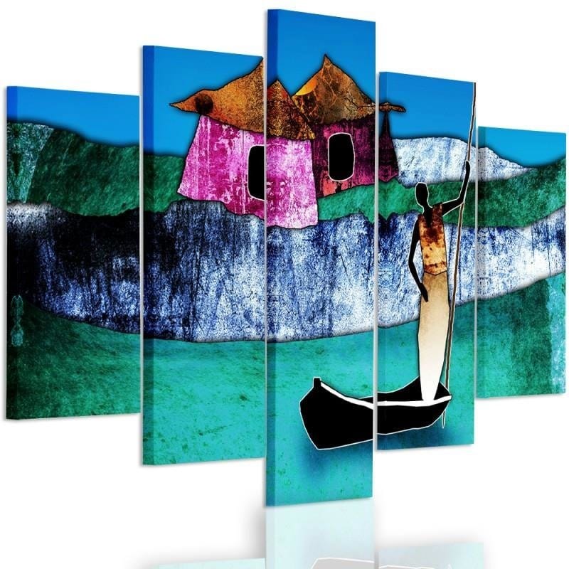 Kanva no 5 daļām - Type A, Lady On The Boat Home Trends DECO