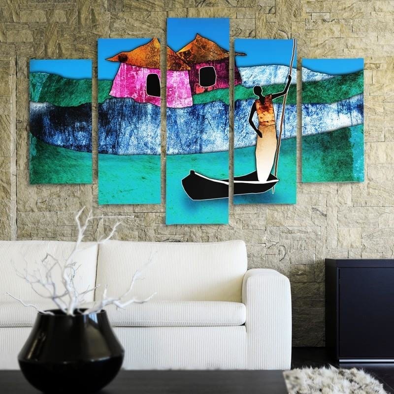 Kanva no 5 daļām - Type A, Lady On The Boat Home Trends DECO