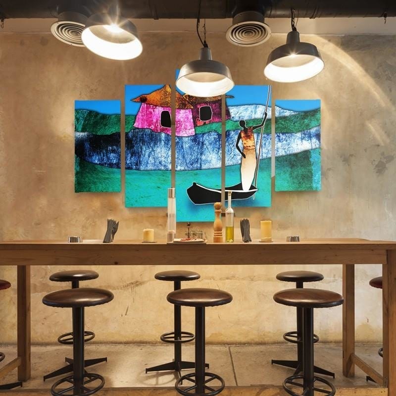 Kanva no 5 daļām - Type A, Lady On The Boat Home Trends DECO