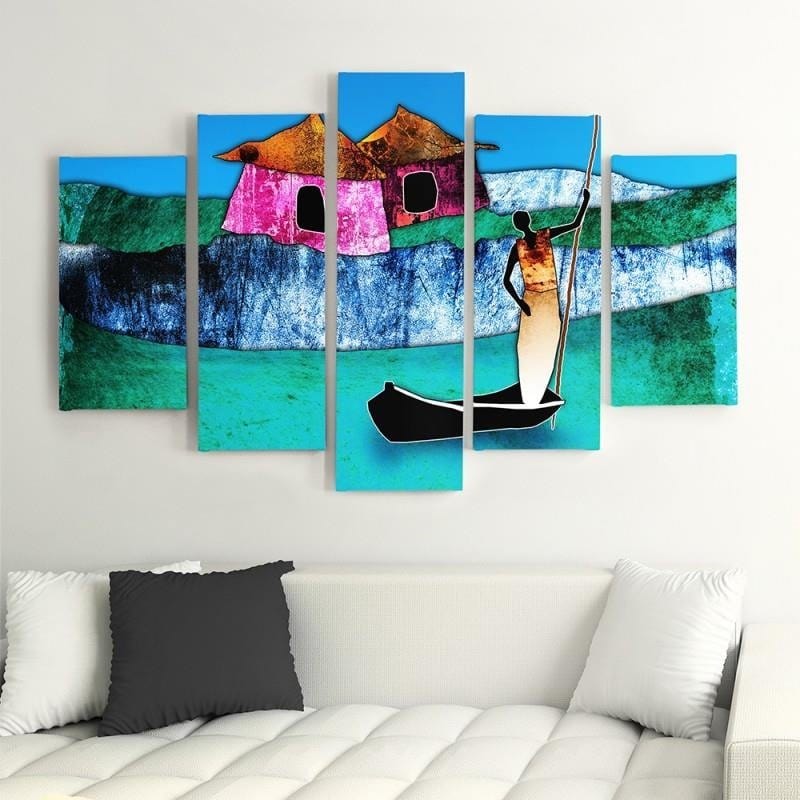 Kanva no 5 daļām - Type A, Lady On The Boat Home Trends DECO