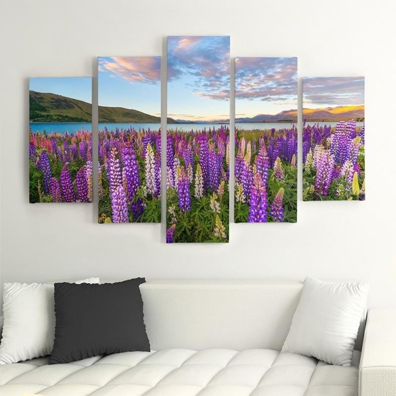 Kanva no 5 daļām - Type A, Lavender Field Home Trends DECO
