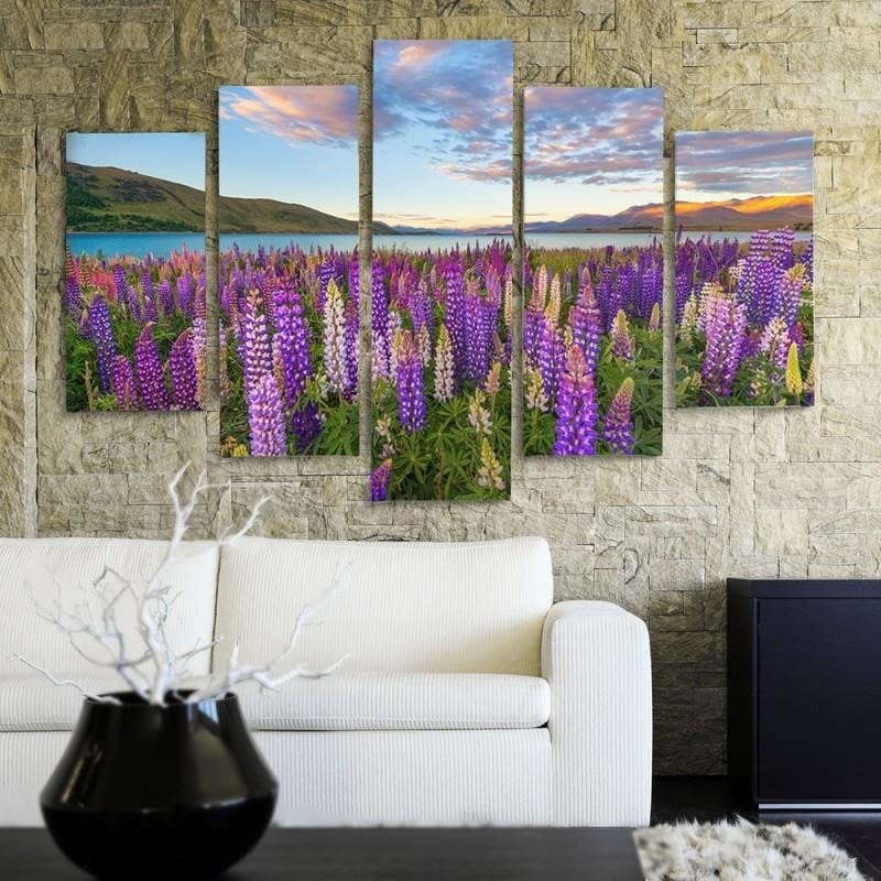 Kanva no 5 daļām - Type A, Lavender Field Home Trends DECO