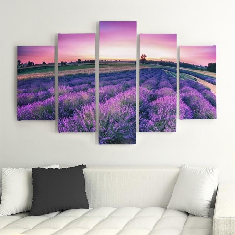 Kanva no 5 daļām - Type A, Lavender Landscape Home Trends DECO