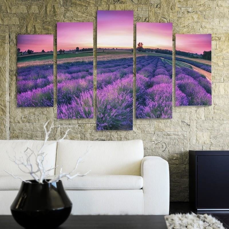 Kanva no 5 daļām - Type A, Lavender Landscape Home Trends DECO