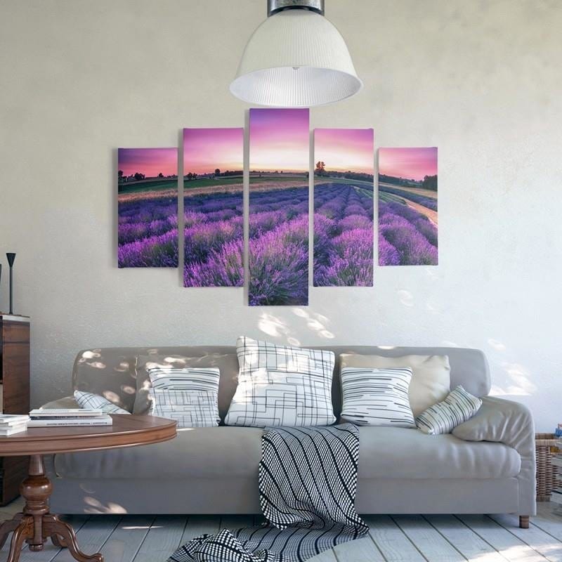 Kanva no 5 daļām - Type A, Lavender Landscape Home Trends DECO