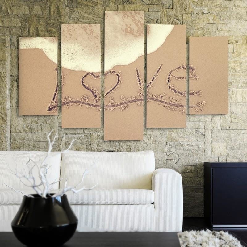 Kanva no 5 daļām - Type A, Love In The Sand Home Trends DECO