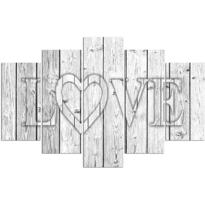 Kanva no 5 daļām - Type A, Love The Gray Boards Home Trends DECO