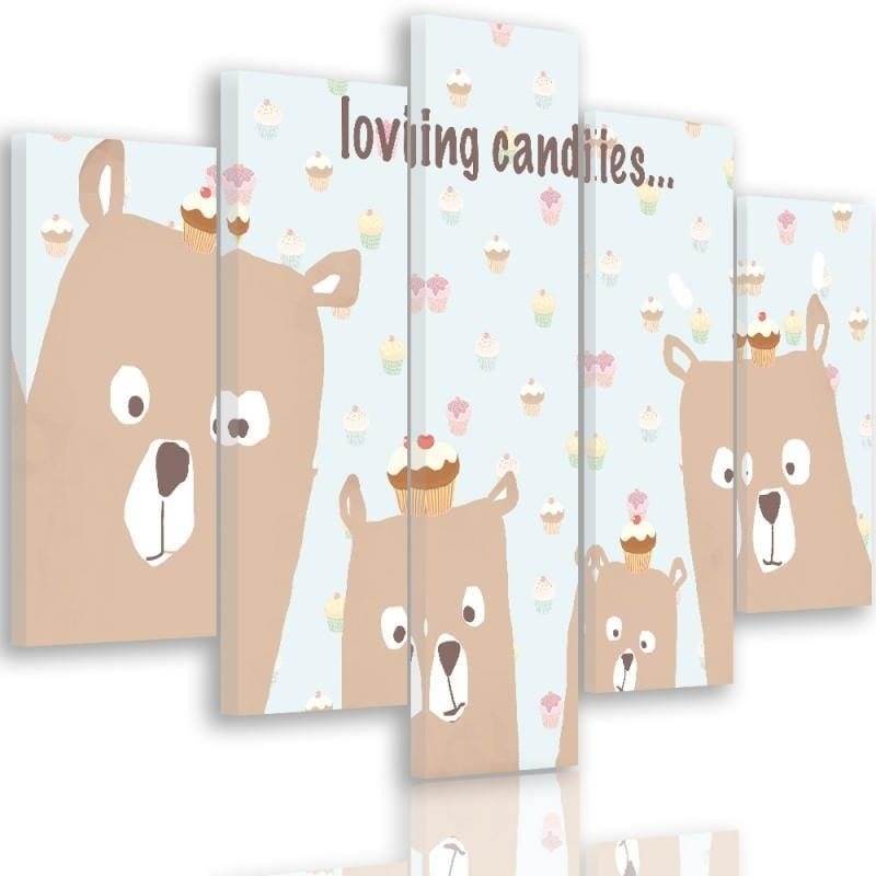 Kanva no 5 daļām - Type A, Loving Candies Home Trends DECO