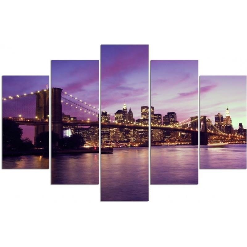 Kanva no 5 daļām - Type A, Manhattan At Sunset Home Trends DECO