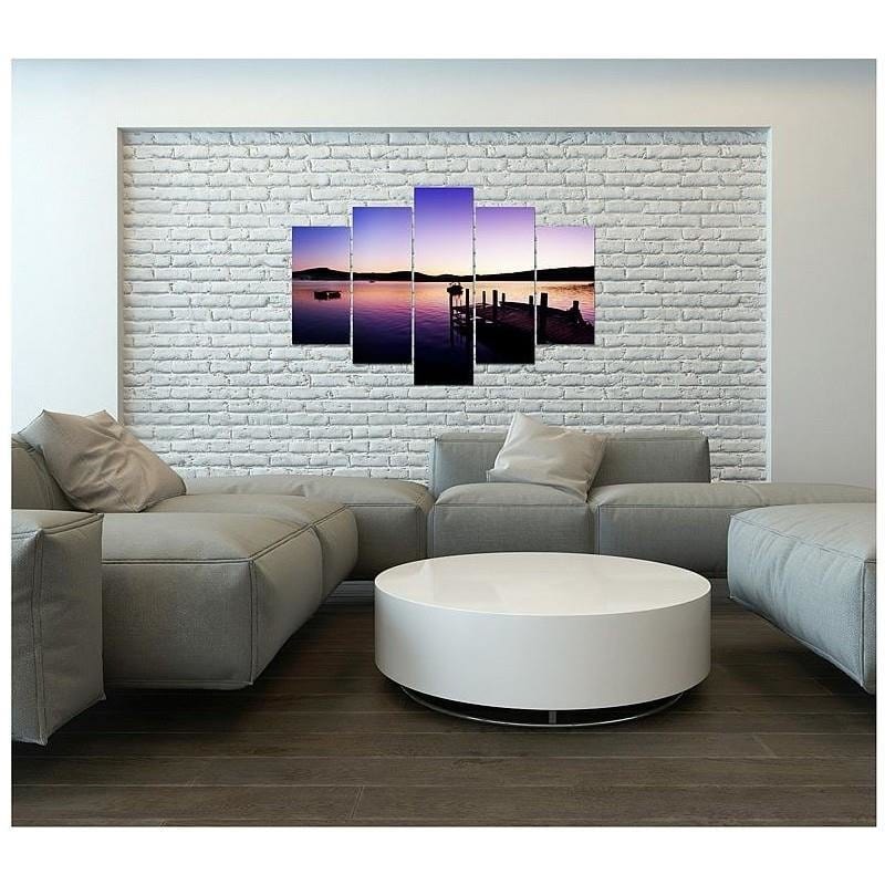 Kanva no 5 daļām - Type A, Marina And Lake On A Summer Morning  Home Trends DECO