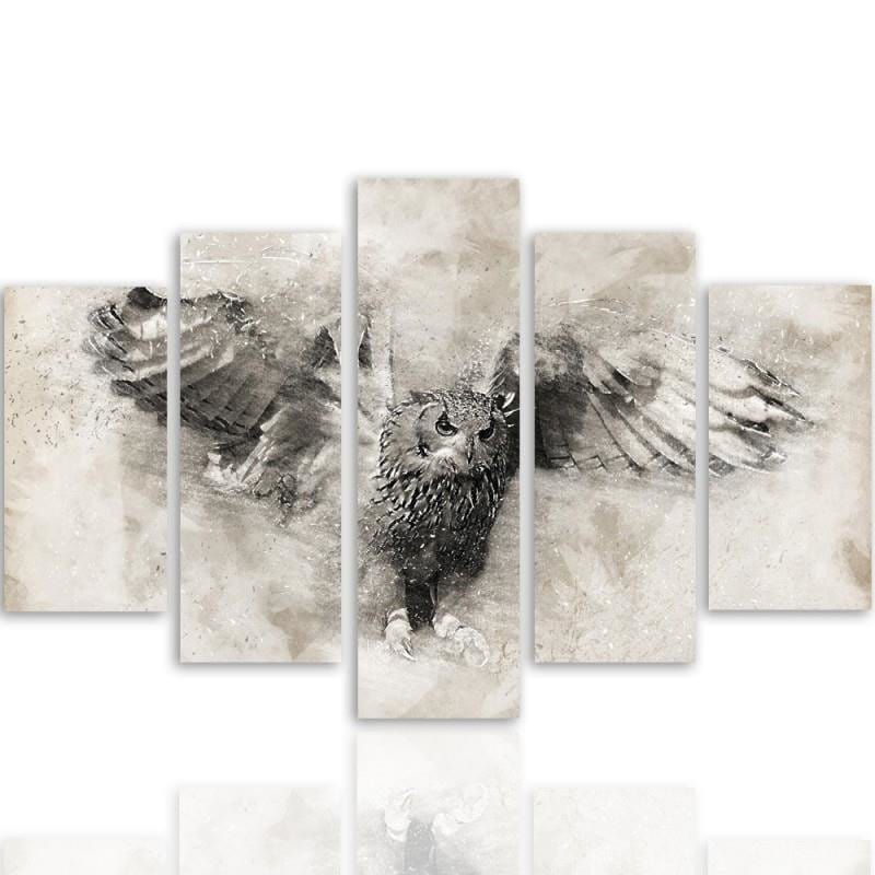 Kanva no 5 daļām - Type A, Owl In Flight 1 Home Trends DECO