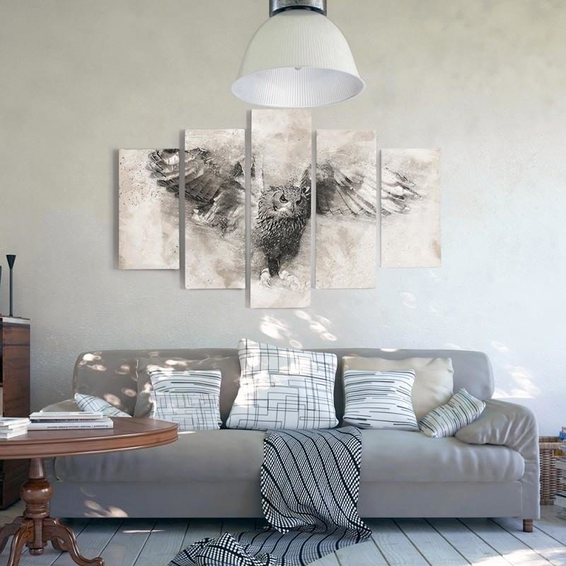 Kanva no 5 daļām - Type A, Owl In Flight 1 Home Trends DECO