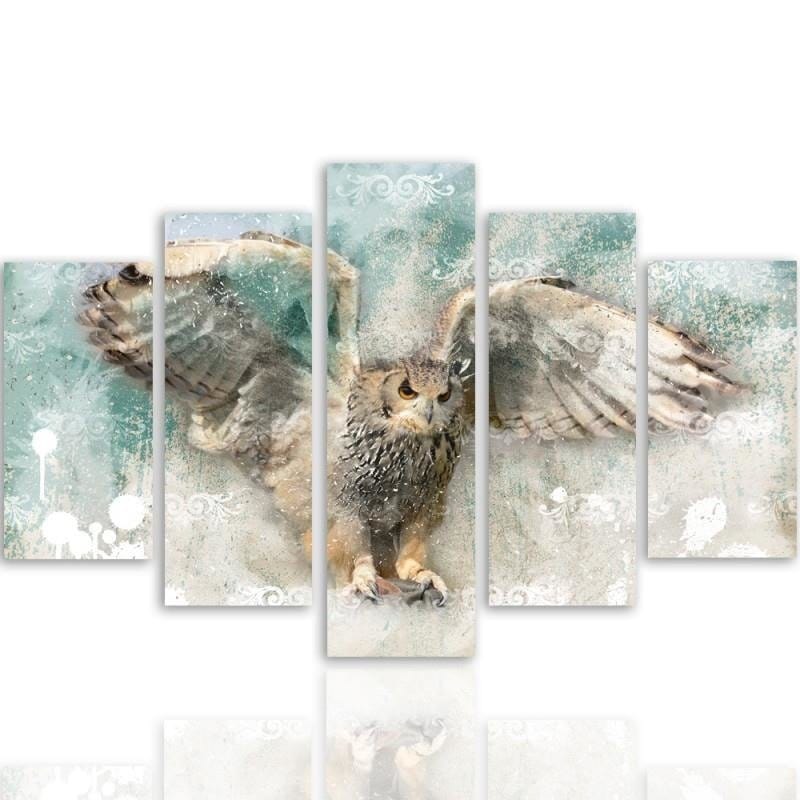 Kanva no 5 daļām - Type A, Owl In Flight Home Trends DECO