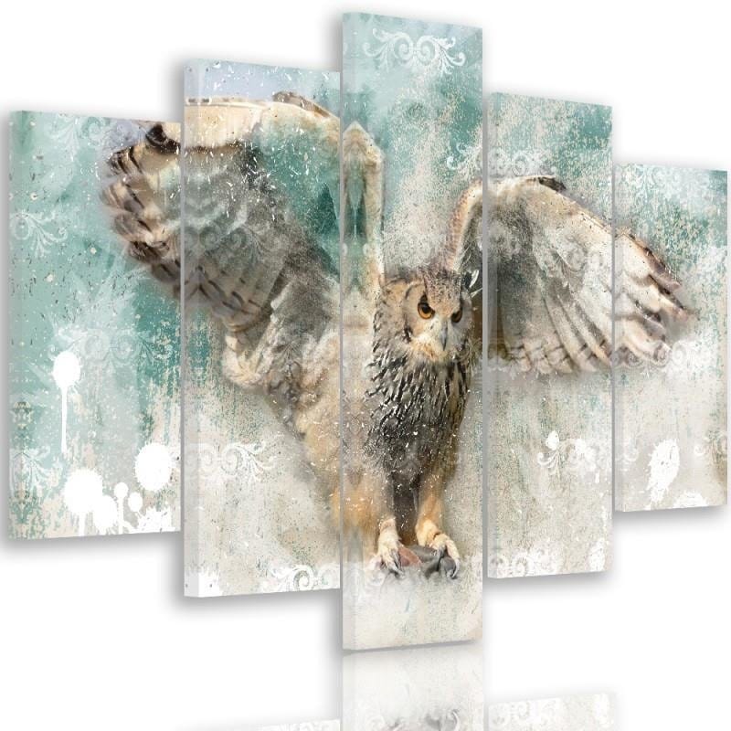 Kanva no 5 daļām - Type A, Owl In Flight Home Trends DECO