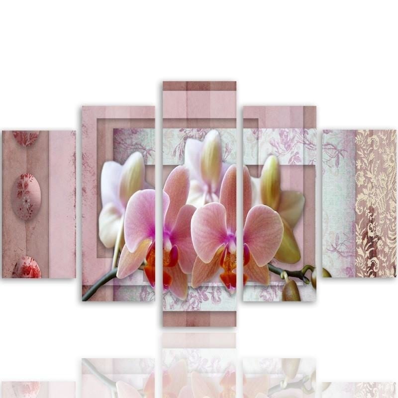 Kanva no 5 daļām - Type A, Pink Orchid Home Trends DECO