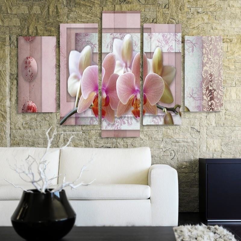Kanva no 5 daļām - Type A, Pink Orchid Home Trends DECO