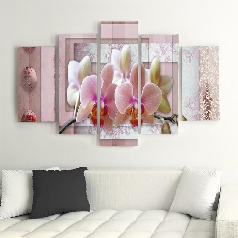 Kanva no 5 daļām - Type A, Pink Orchid Home Trends DECO