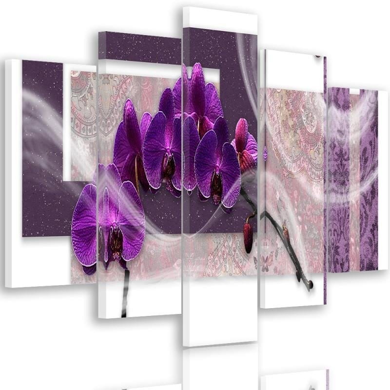 Kanva no 5 daļām - Type A, Purple Orchid Home Trends DECO