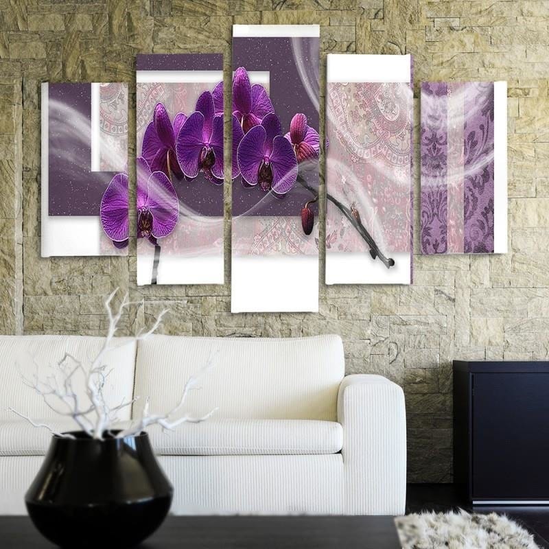 Kanva no 5 daļām - Type A, Purple Orchid Home Trends DECO