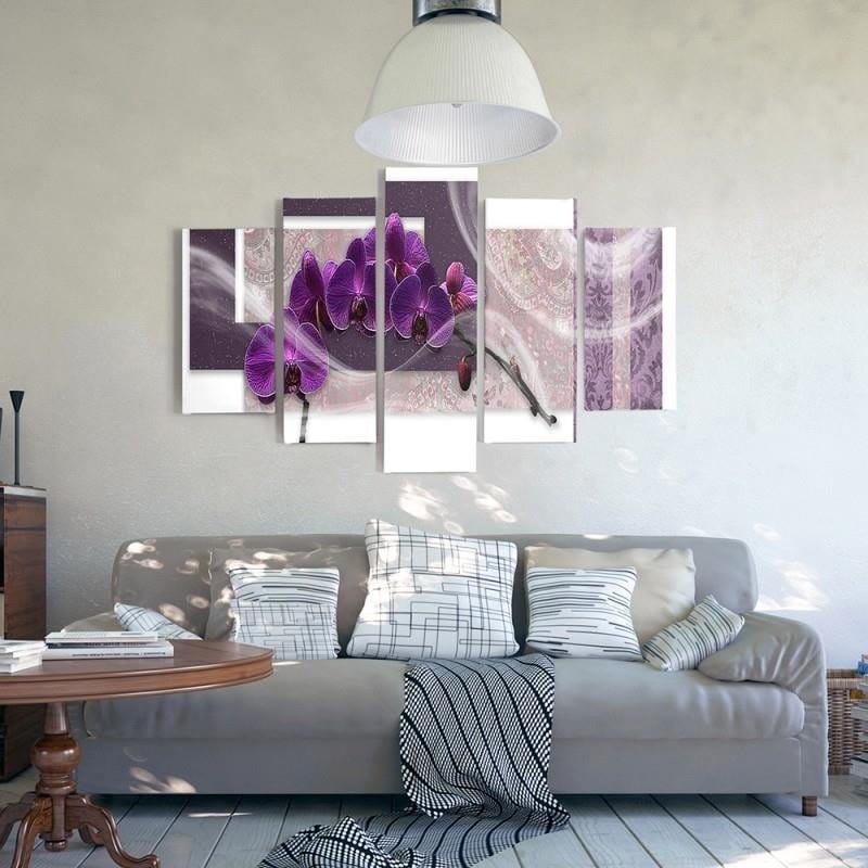 Kanva no 5 daļām - Type A, Purple Orchid Home Trends DECO