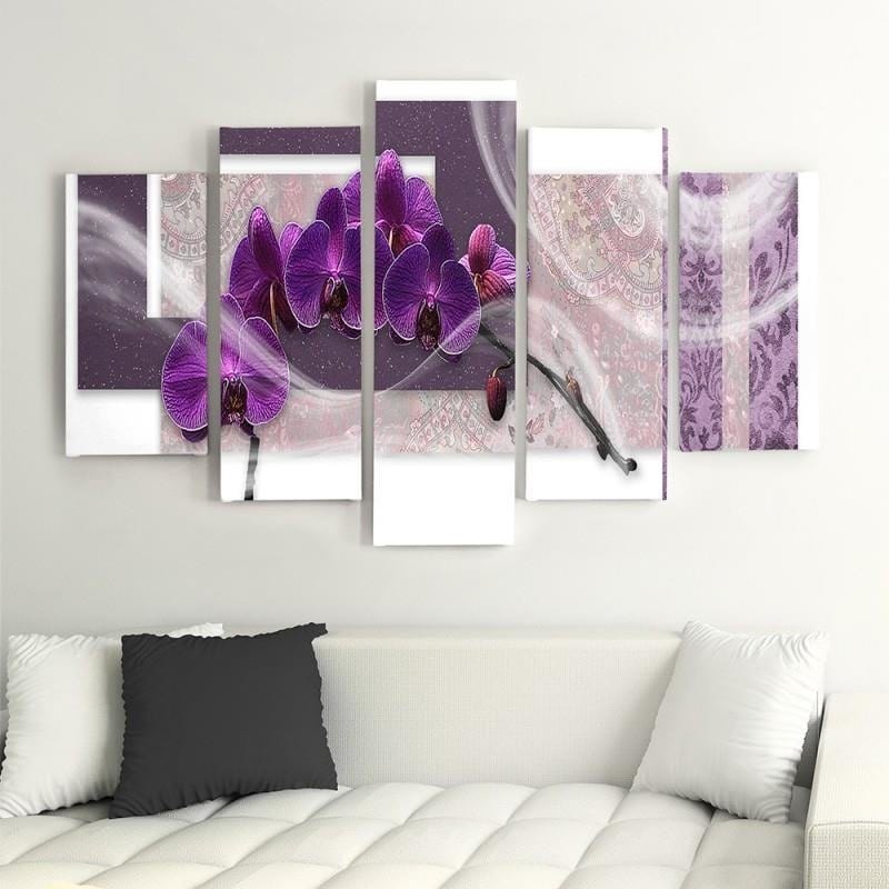 Kanva no 5 daļām - Type A, Purple Orchid Home Trends DECO