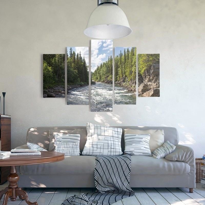 Kanva no 5 daļām - Type A, River In The Forest Home Trends DECO