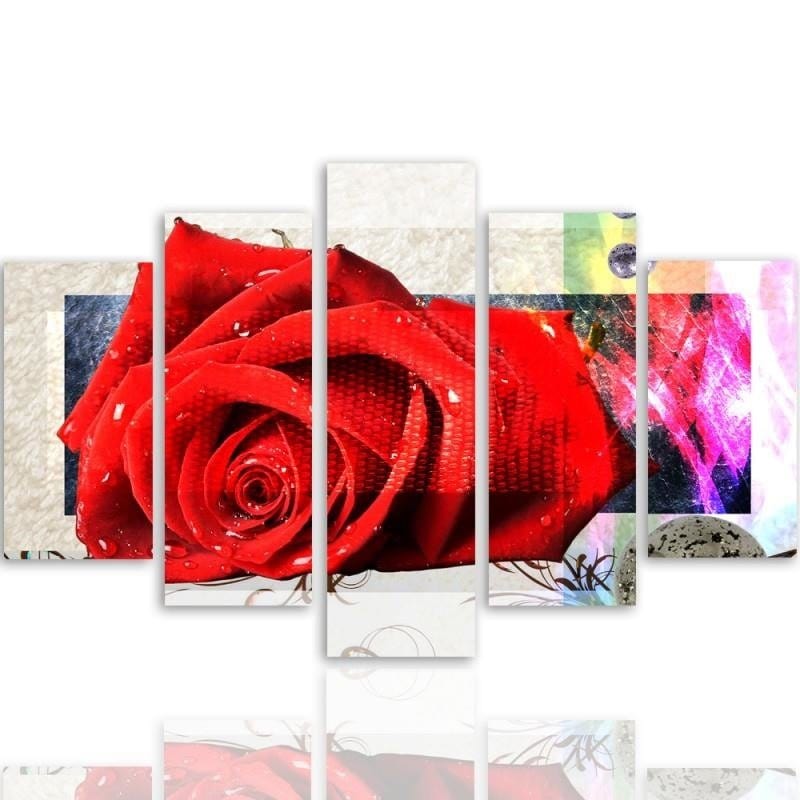 Kanva no 5 daļām - Type A, Rose Red Home Trends DECO