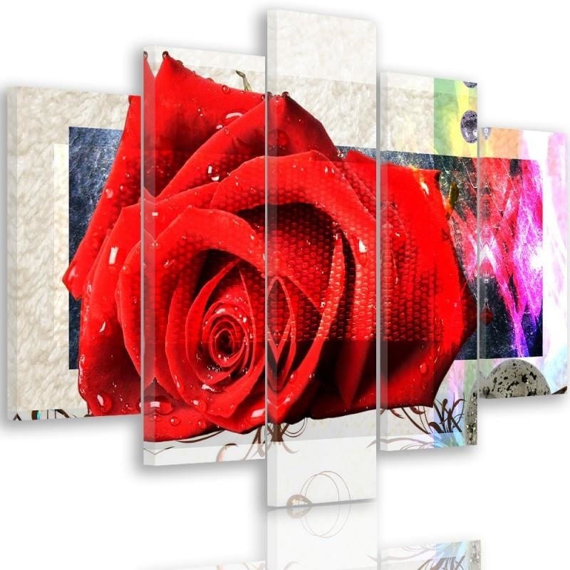 Kanva no 5 daļām - Type A, Rose Red Home Trends DECO