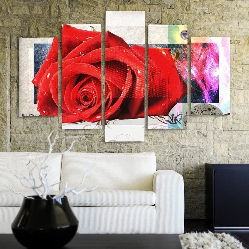 Kanva no 5 daļām - Type A, Rose Red Home Trends DECO