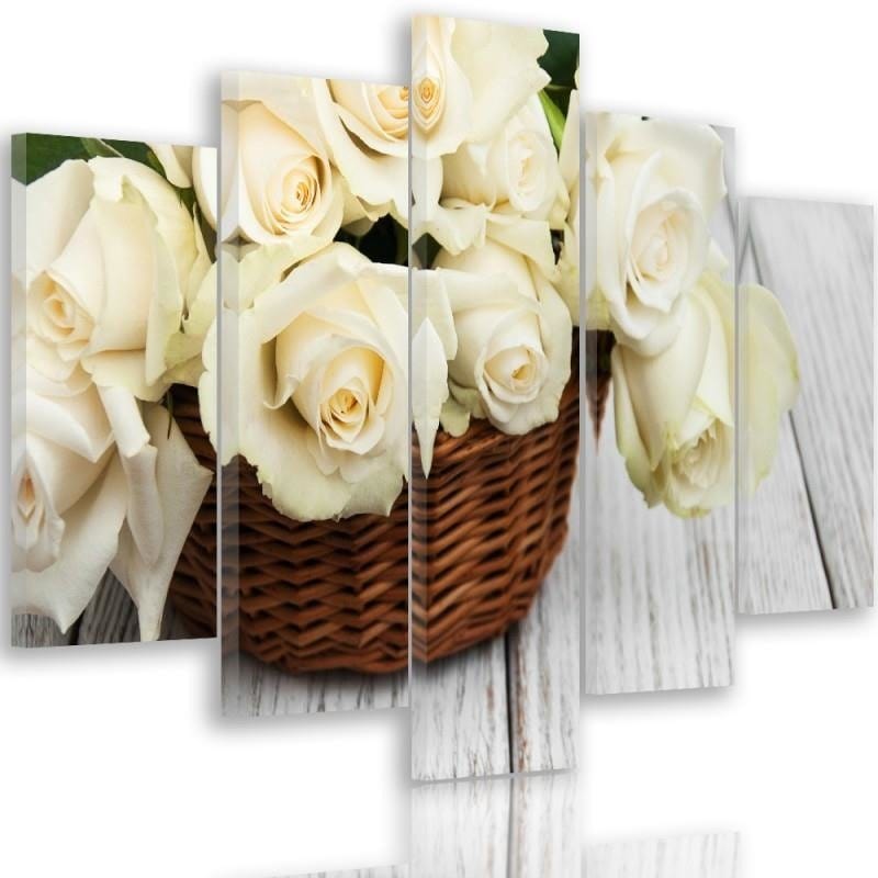 Kanva no 5 daļām - Type A, Roses In The Basket Home Trends DECO