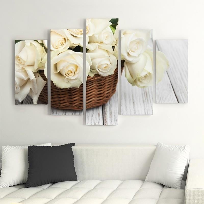 Kanva no 5 daļām - Type A, Roses In The Basket Home Trends DECO