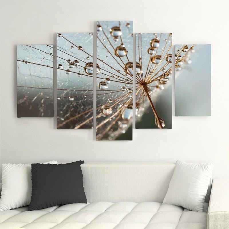 Kanva no 5 daļām - Type A, Spider Web And Dew Drops Home Trends DECO