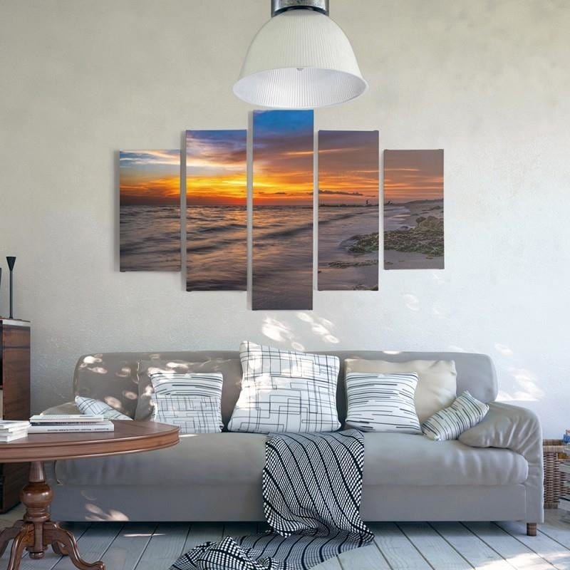 Kanva no 5 daļām - Type A, Sunset On The Beach 3 Home Trends DECO