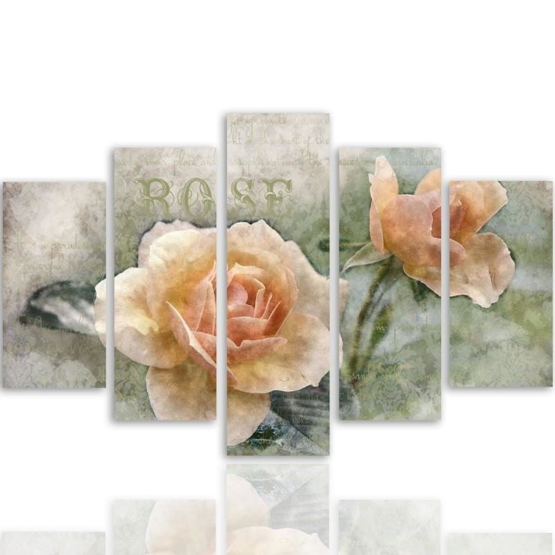 Kanva no 5 daļām - Type A, Tea Roses Home Trends DECO