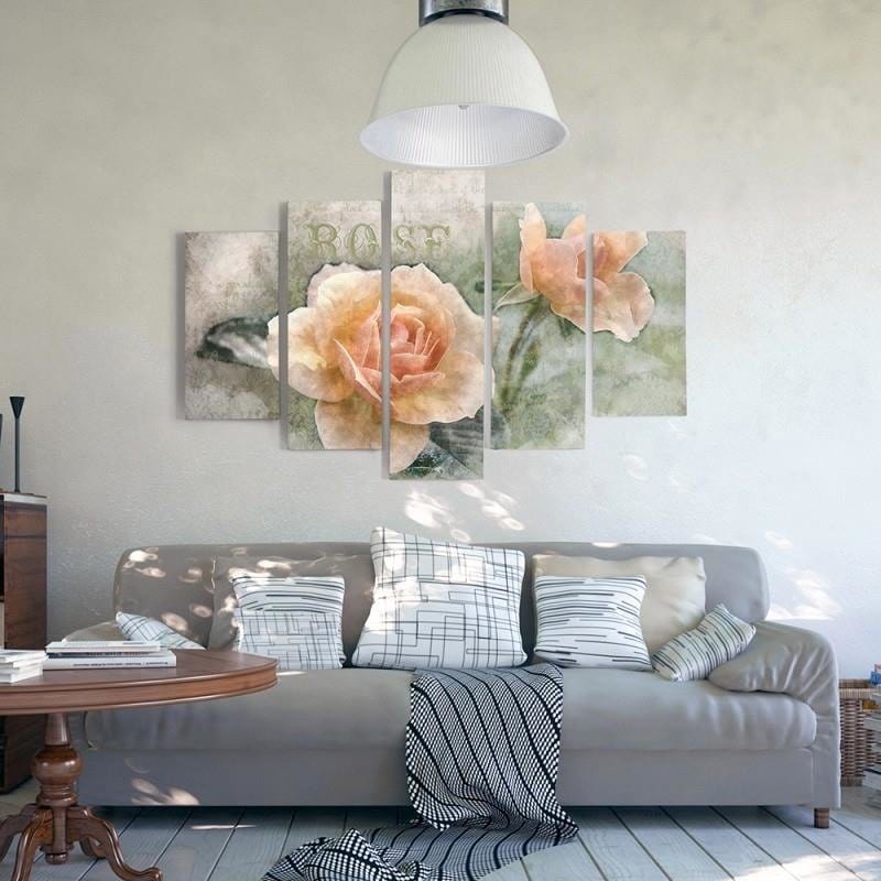 Kanva no 5 daļām - Type A, Tea Roses Home Trends DECO
