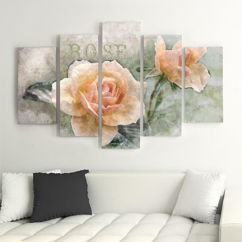 Kanva no 5 daļām - Type A, Tea Roses Home Trends DECO